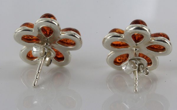 Elegant German Baltic Amber Handmade Stud Earrings 925 Silver ST0024 RRP£28!!!