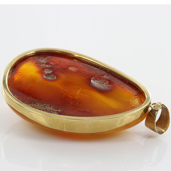 German Unique Butterscotch Honey Unique Baltic Amber Pendant In 9ct solid Italian Gold GP0278Y RRP£3000!!!