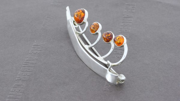 Amber Brooch German Baltic Amber 925 Silver Unique Handmade – BD0121 RRP£95!!!