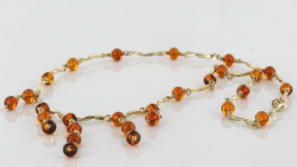 Italian Handmade German Baltic Amber Necklace in 9ct solid Gold- GN0030 RRP£995!!!