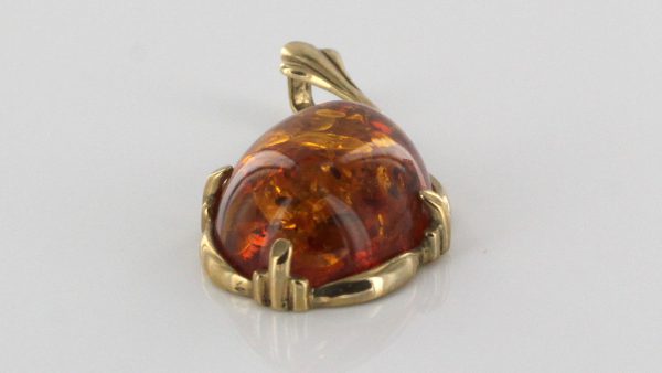 Italian Handmade Classic Elegant German Baltic Amber Pendant in 9ct solid Gold - GP0183 RRP£195!!