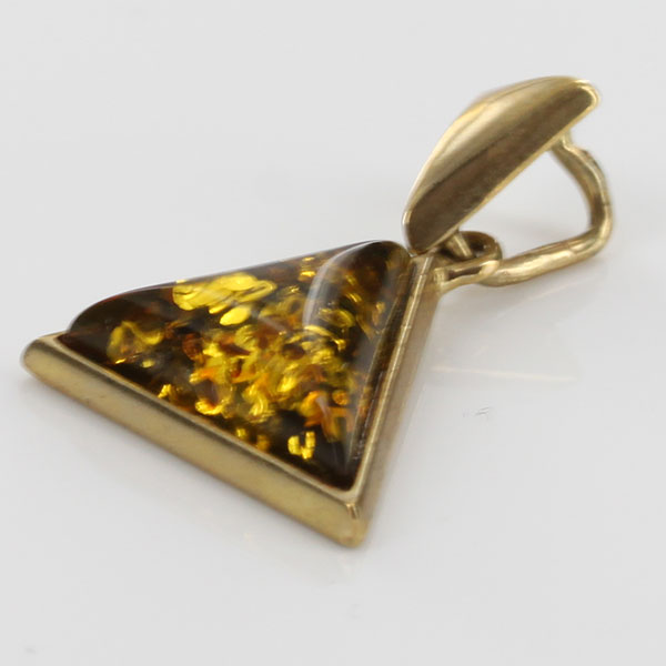 Italian made Modern Green Baltic Amber Pendant in 9ct Gold -GP0062G RRP£145!!!