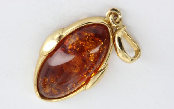 Italian Hand Made German Baltic Amber Pendant in 18ct solid Gold GP0994 RRP£525!!!