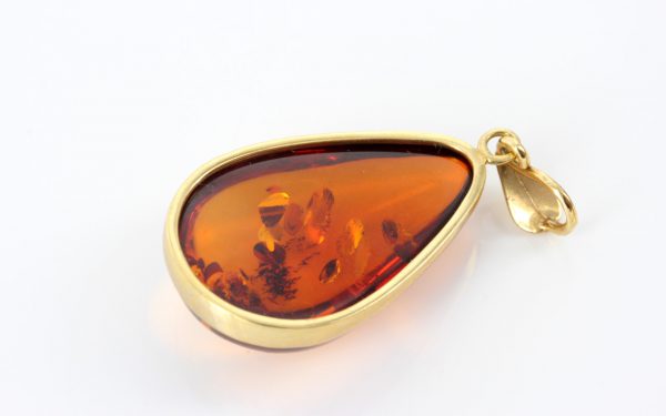 Italian Made Baltic German Amber Pendant in 18ct Solid Gold GP0995 RRP£625!!!