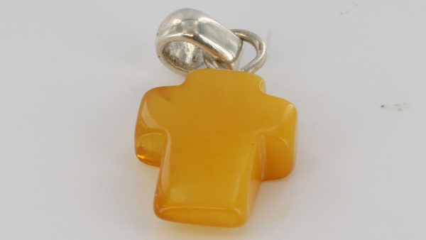 BUTTERSCOTCH BALTIC AMBER 925 SILVER CROSS PENDANT Handmade-PE0124 RRP£50!!