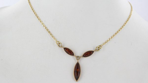 Italian Handmade German Baltic Amber Necklace in 9ct solid Gold- GN0046 RRP£325!!!