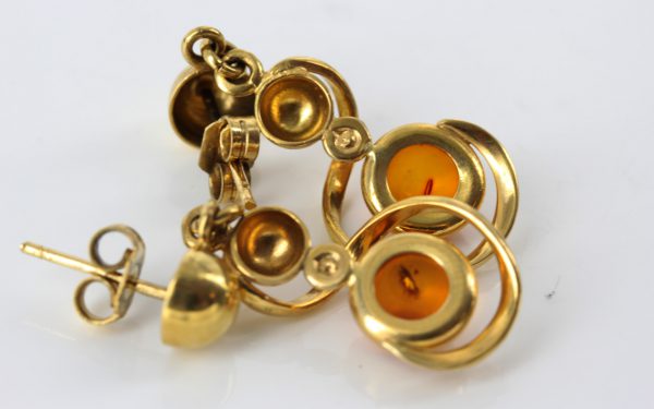 Italian Made Genuine German Baltic Amber in 18ct Gold Earrings GE0141 RRP£850!!!
