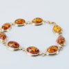 ITALIAN MADE UNIQUE GERMAN BALTIC AMBER BRACELET IN 18CT solid GOLD -GBR101 RRP£2450!!!