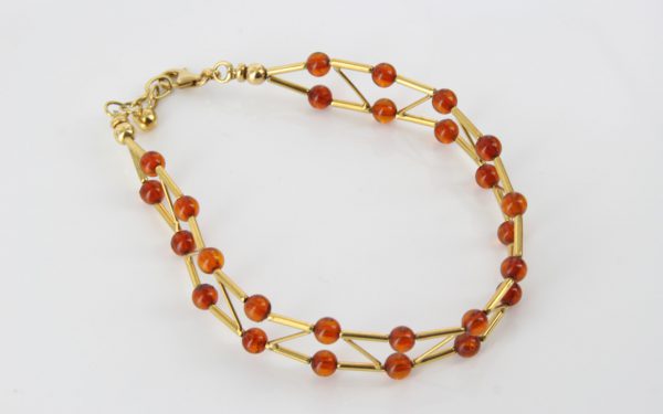 ITALIAN MADE UNIQUE GERMAN BALTIC AMBER BRACELET IN 18CT solid GOLD -GBR102 RRP£1450!!!