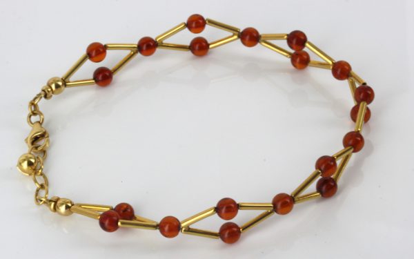 ITALIAN MADE UNIQUE GERMAN BALTIC AMBER BRACELET IN 18CT solid GOLD -GBR103 RRP£1000!!!