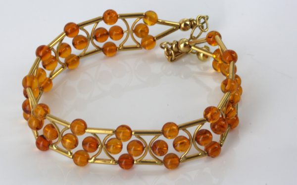 IITALIAN HANDMADE UNIQUE GERMAN BALTIC AMBER BRACELET IN 18CT solid GOLD -GBR104 RRP£1950!!