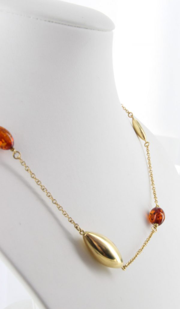 Italian Handmade German Amber Necklace in 18ct solid Gold Setting GN0102 RRP1750!!!