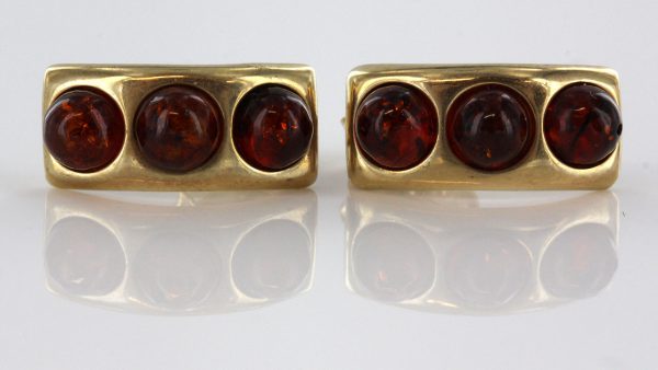 ITALIAN MADE GERMAN BALTIC AMBER STUD EARRINGS IN 9CT GOLD GS0130 RRP£175!!!