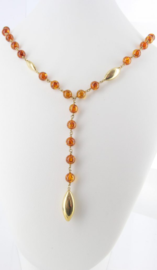 Italian Handmade German Amber Necklace in 18ct solid Gold Setting GN0101 RRP£3500!!!