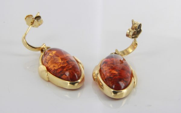 Italian Hand Made 18ct solid Gold Earrings with German Baltic Amber GE0146 RRP£1000!!!