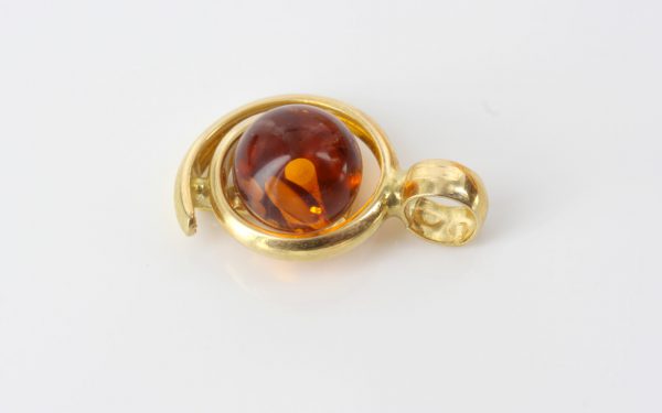 Italian Handcrafted 18ct solid Gold Pendant with German Amber GP0998 RRP£275!!!