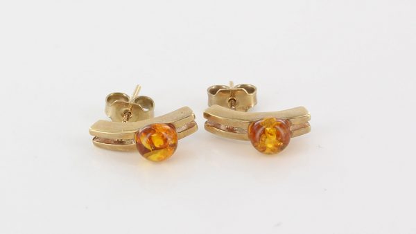 Italian Made Unique German Baltic Amber Set In 9ct Gold Studs GS0084 RRP£175!!!