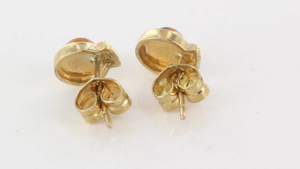 Italian Made Exquisite German Baltic Amber In 9ct Gold Studs GS0085 RRP£125!!!