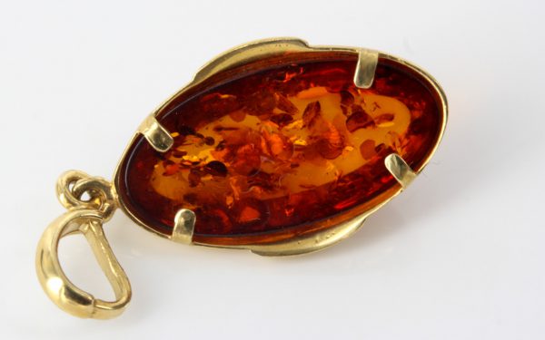 Italian Made Handcrafted 18ct Gold Pendant with German Amber GP0988 RRP£525!!!