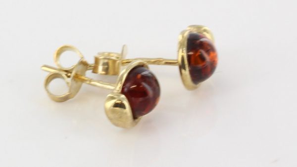 Italian Made German Baltic Amber Stud Earrings In 9ct solid Gold GS0072 RRP£145!!!