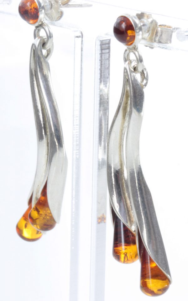 Italian Style German Baltic Amber Handmade Earrings 925 Silver E0007 RRP£45!!!