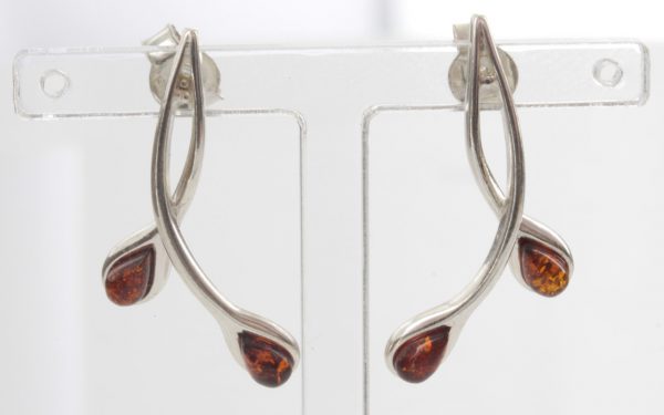 Italian Style German Baltic Amber Stud Earrings 925 Silver ST0103 RRP£30!!!