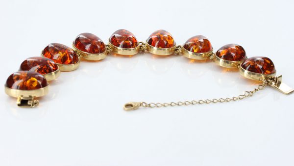 Italian Made Large Unique German Baltic Amber Bracelet In 9ct Gold GBR097 RRP£3500!!!