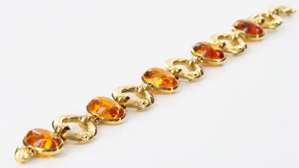 ITALIAN MADE UNIQUE GERMAN BALTIC AMBER BRACELET IN 18CT Solid GOLD -GBR107 RRP£3500!!!