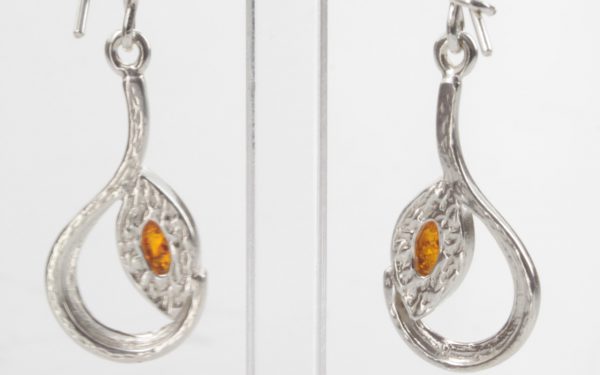 Italian Style Handmade German Baltic Amber Earrings 925 Silver E0014 RRP £25!!!