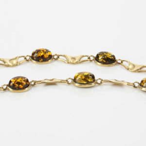 ITALIAN MADE GREEN GERMAN BALTIC AMBER BRACELET IN 9CT solid GOLD -GBR136G RRP£495!!!