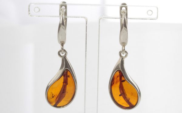 Italian Handmade German Baltic Amber Sterling Silver Earrings E0016 RRP£45!!!