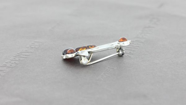 Handmade German Baltic Amber Elegant Brooch 925 sterling silver BD0109 RRP£30!!!