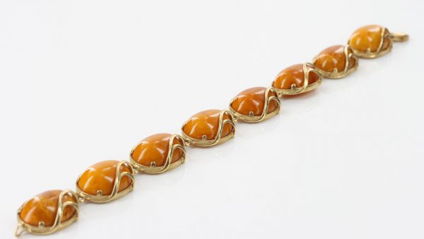 German Antique Handmade Butterscotch Baltic Amber In 9ct solid Gold Bracelet GBR089 RRP£2500!!!