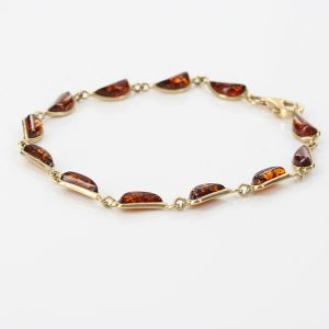 ITALIAN HANDMADE GERMAN BALTIC AMBER BRACELET IN 9CT solid GOLD GBR053-RRP£525!!!