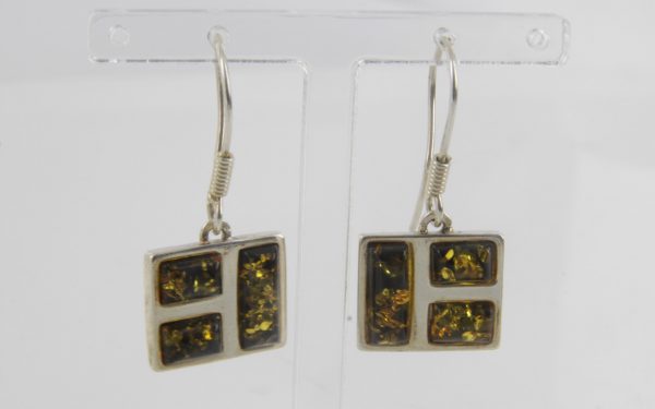 Italian Style German Handmade Baltic Amber 925 Silver Earrings E0086 RRP£50!!!