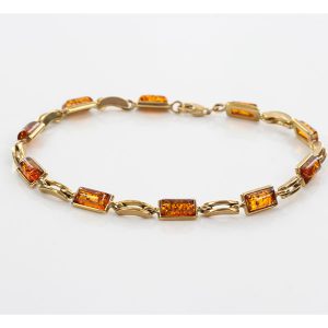 ITALIAN HANDMADE GERMAN BALTIC AMBER BRACELET IN 9CT solid GOLD GBR034-RRP£800!!!