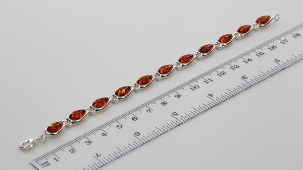 Italian Style Handmade German Baltic Amber Elegant Bracelet 925 Silver BR008 RRP£120!!!