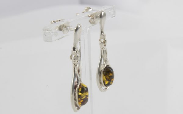 Italian Style German Handmade Baltic Amber 925 Silver Earrings E0072 RRP£40!!!