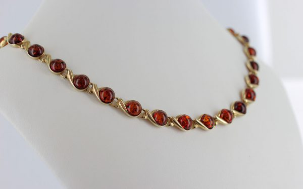 Italian Made "Kiss" German Baltic Amber Necklace in 9ct solid Gold- GN0032A RRP£2750!!