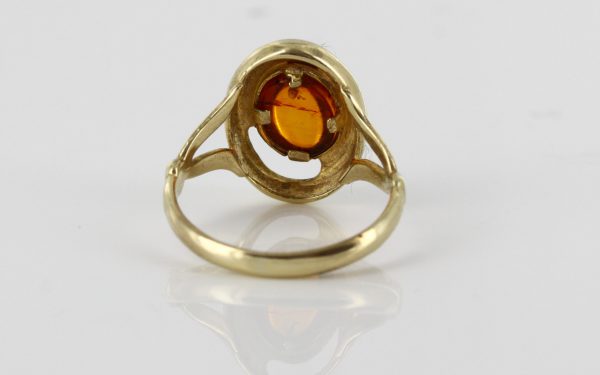 Italian Unique Handmade German Baltic Amber Ring in 9ct solid Gold- GR0209 RRP £250!!!