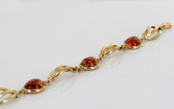 ITALIAN HANDMADE GERMAN BALTIC AMBER BRACELET IN 9CT solid GOLD GBR011-RRP£800!!!