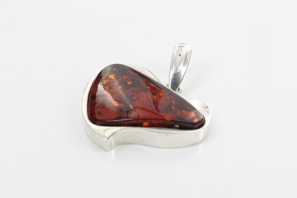 Heart Pendant Elegant Handmade Baltic Amber In 925 Silver PD093 – RRP£145!!!