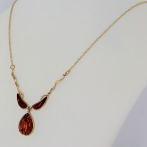 Italian Handmade German Baltic Amber Necklace in 9ct solid Gold- GN0022 RRP£625!!!