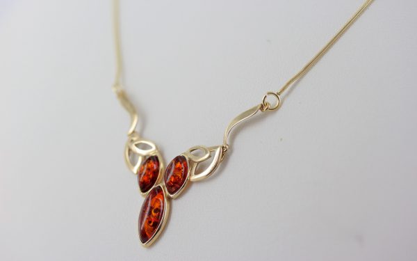 Italian Handmade German Baltic Amber Necklace in 9ct solid Gold- GN0082 RRP£495!!!