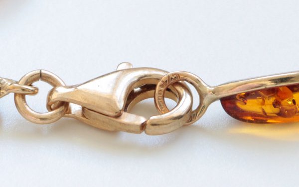 ITALIAN HANDMADE GERMAN BALTIC AMBER BRACELET IN 9CT solid GOLD GBR076-RRP£375!!!