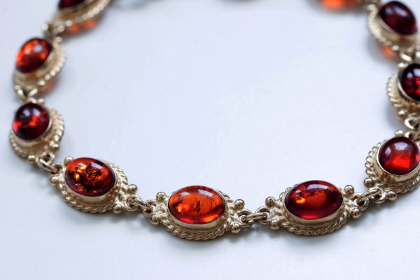 ITALIAN HANDMADE GERMAN BALTIC AMBER BRACELET IN 9CT solid GOLD GBR090-RRP£950!!!