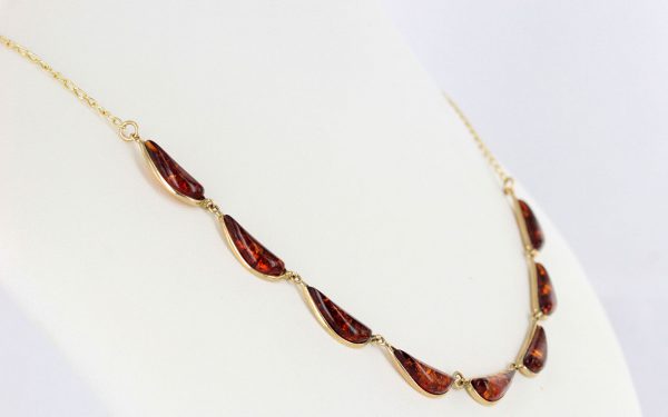 Italian Handmade German Baltic Amber Necklace in 9ct Gold- GN0028 RRP£600!!!
