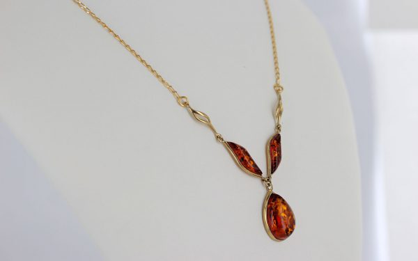 Italian Handmade German Baltic Amber Necklace in 9ct solid Gold- GN0029 RRP£575!!!