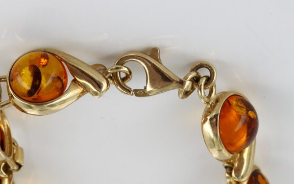 ITALIAN HANDMADE "KISS" GERMAN AMBER BRACELET IN 9CT solid GOLD GBR098 RRP £995!!!