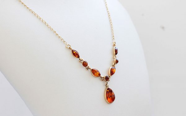 Italian Handmade German Baltic Amber Necklace in 9ct solid Gold- GN0056 RRP£575!!!